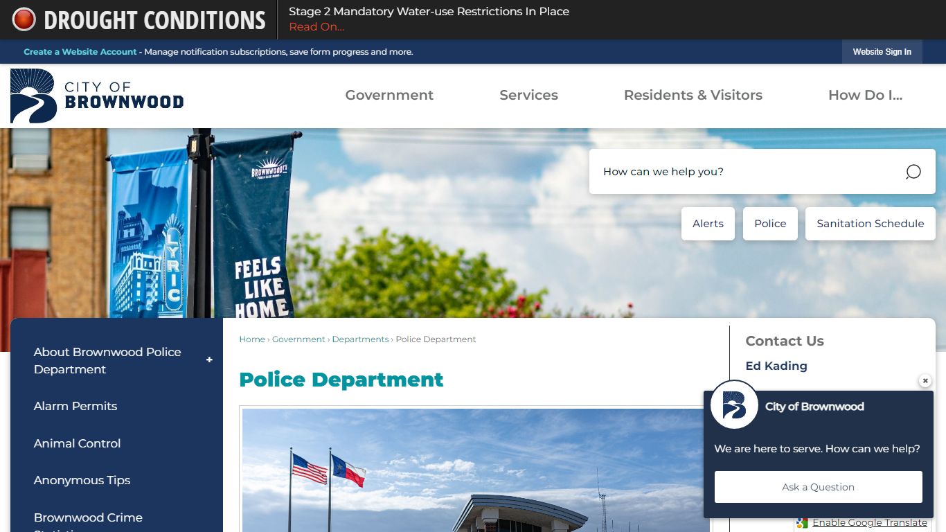 Police Department | Brownwood, TX - Official Website