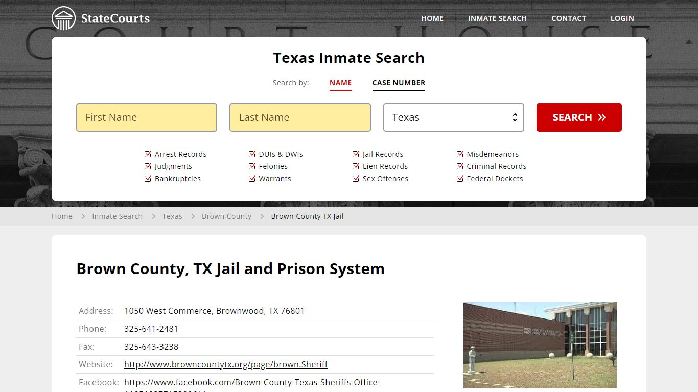 Brown County TX Jail Inmate Records Search, Texas - State Courts